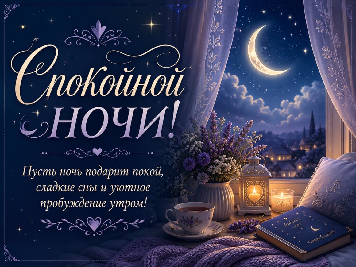 Открытка «Спокойной ночи!»