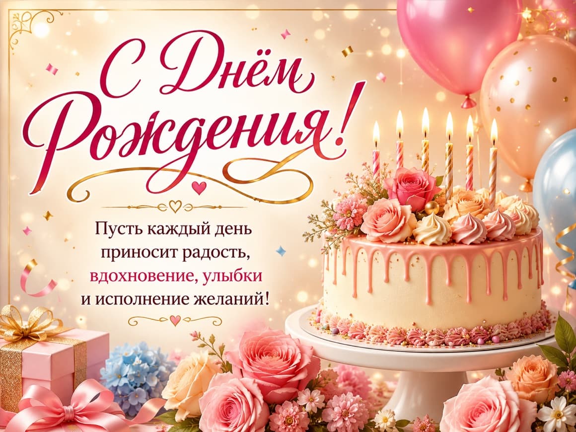 Открытка «С днём рождения!»