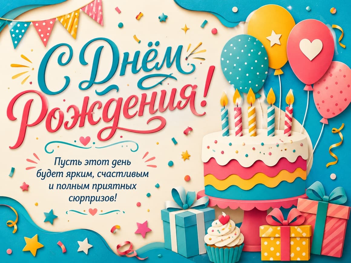 Открытка «Поздравляю!»