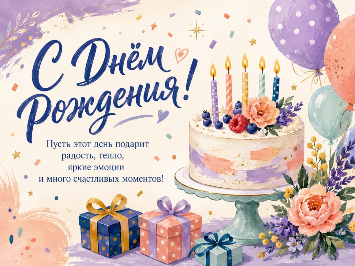 Открытка «Счастья и тепла!»