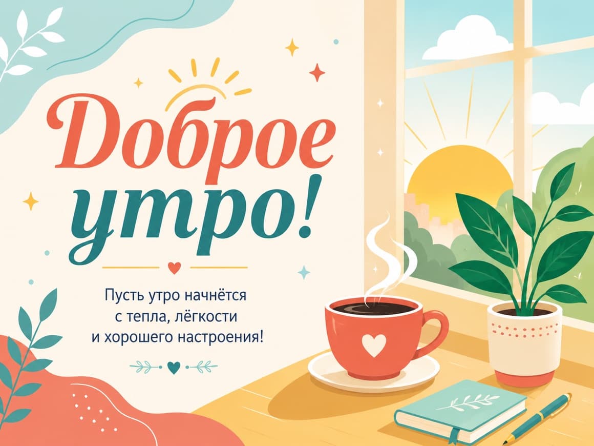Открытка «Нежного утра!»